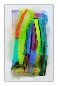 Vivid strokes of paint and water color.